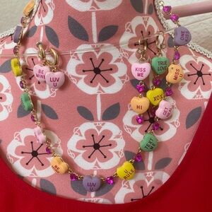 BETSEY JOHNSON Colorful Conversation Heart Necklace